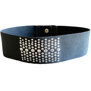 Black Wide Belt with Silver Studs